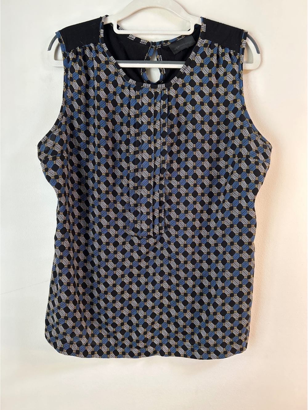 Worthington Sleeveless Geometric Print Blouse - Large